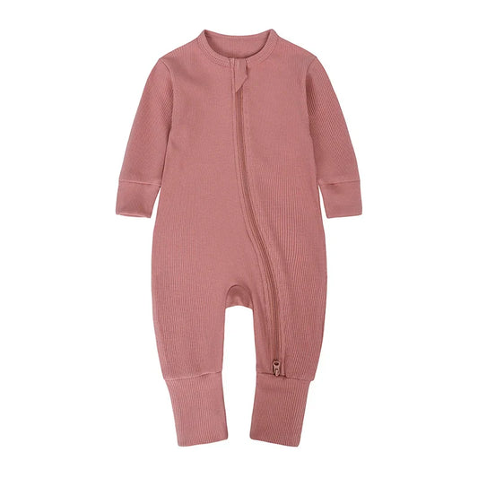Bamboo Ribbed Onesie - Dark Pink