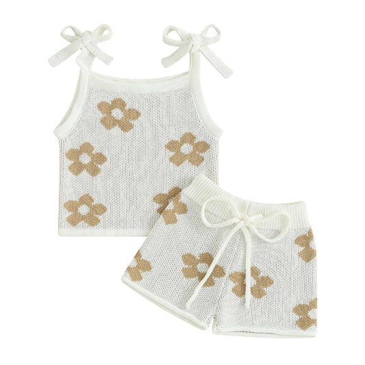 Flower Power Knit Tank & Shorts Set