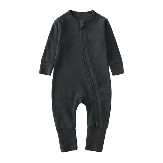 Bamboo Ribbed Onesie - Charcoal