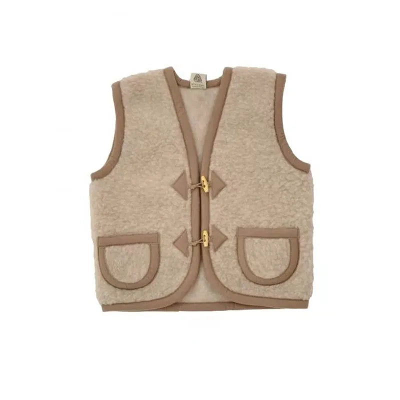 Cozy Wool Knit Vest in Sand
