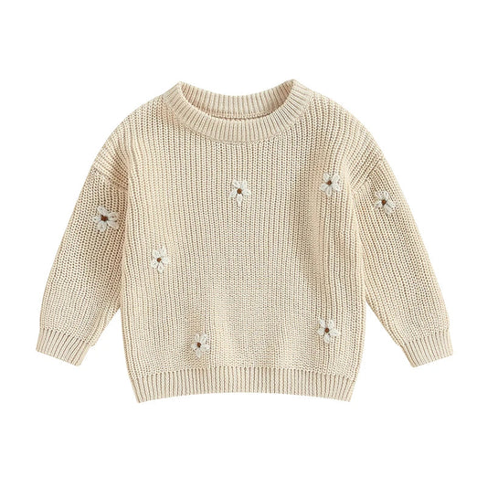 Daisy Knit Embroidered Sweater