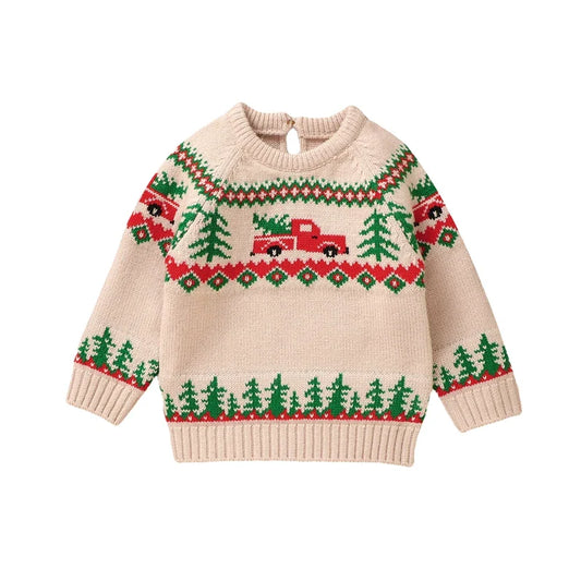 Little Red Truck Holiday Knit Sweater