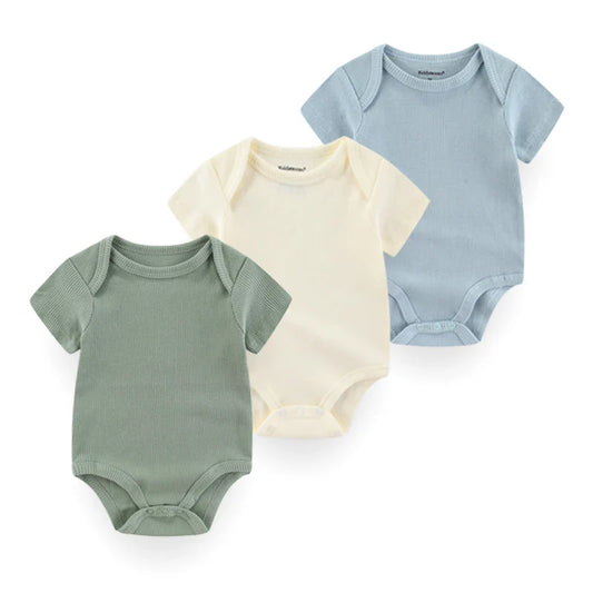 3 Piece Onesie Bundle - Green, Cream & Blue