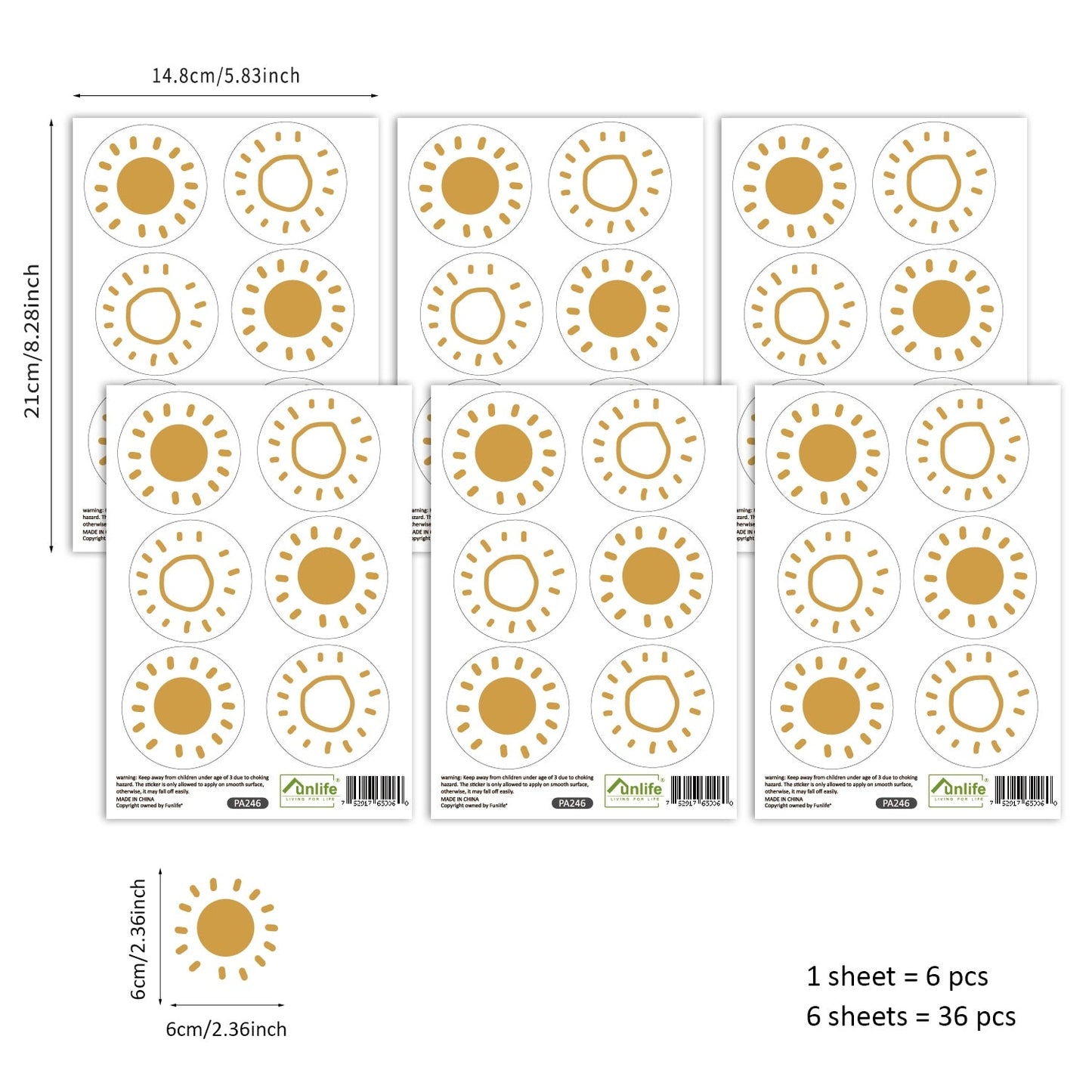 Nursery Wall Decals | Hand Drawn Suns