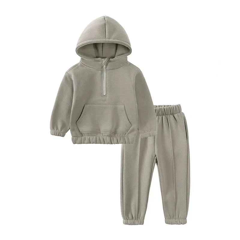 1/4 Zip Hoodie & Sweatpants Lounge Set
