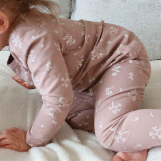 Long Sleeve Pajamas - Blush Floral Print