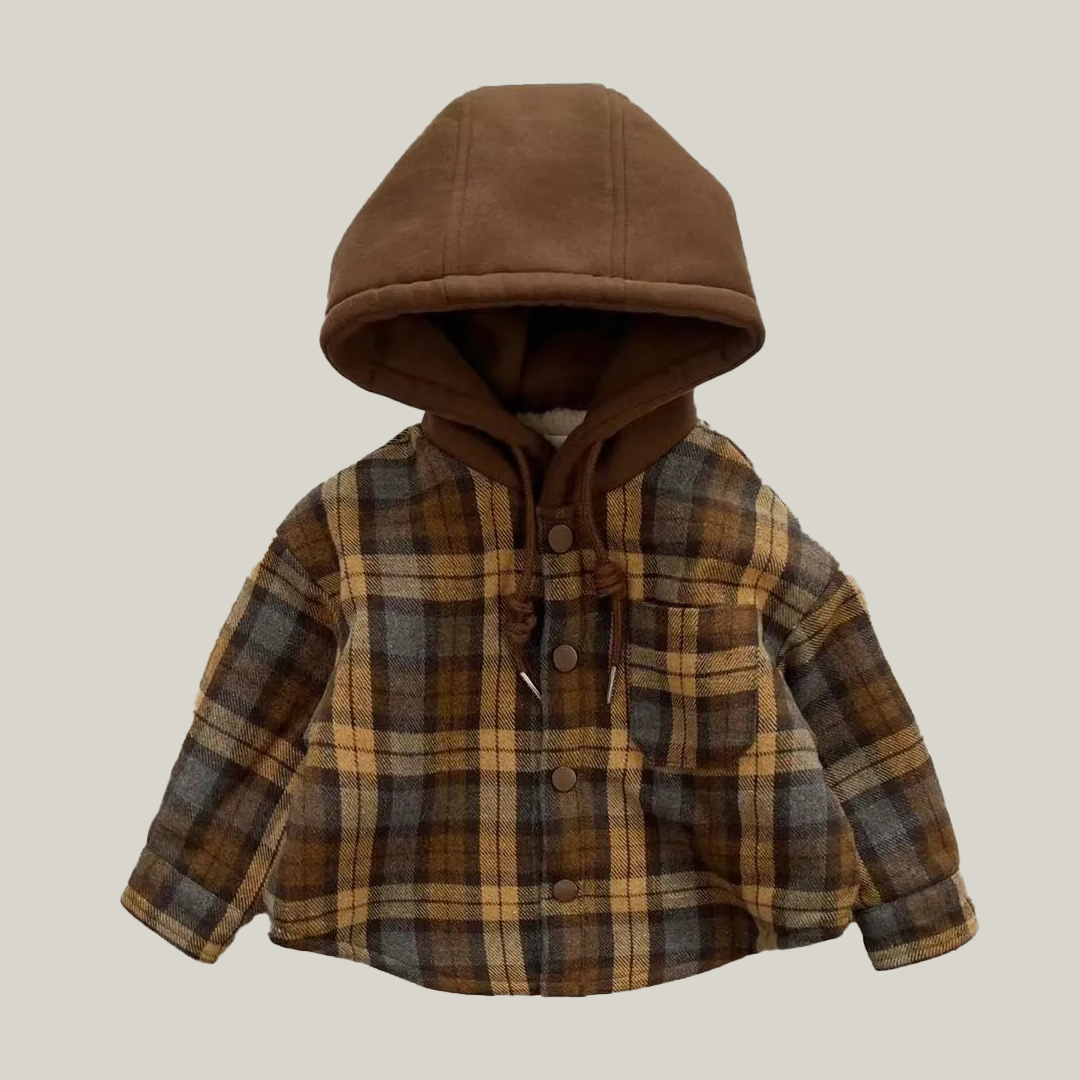 Plaid Fleece Lined Button Up Jacket