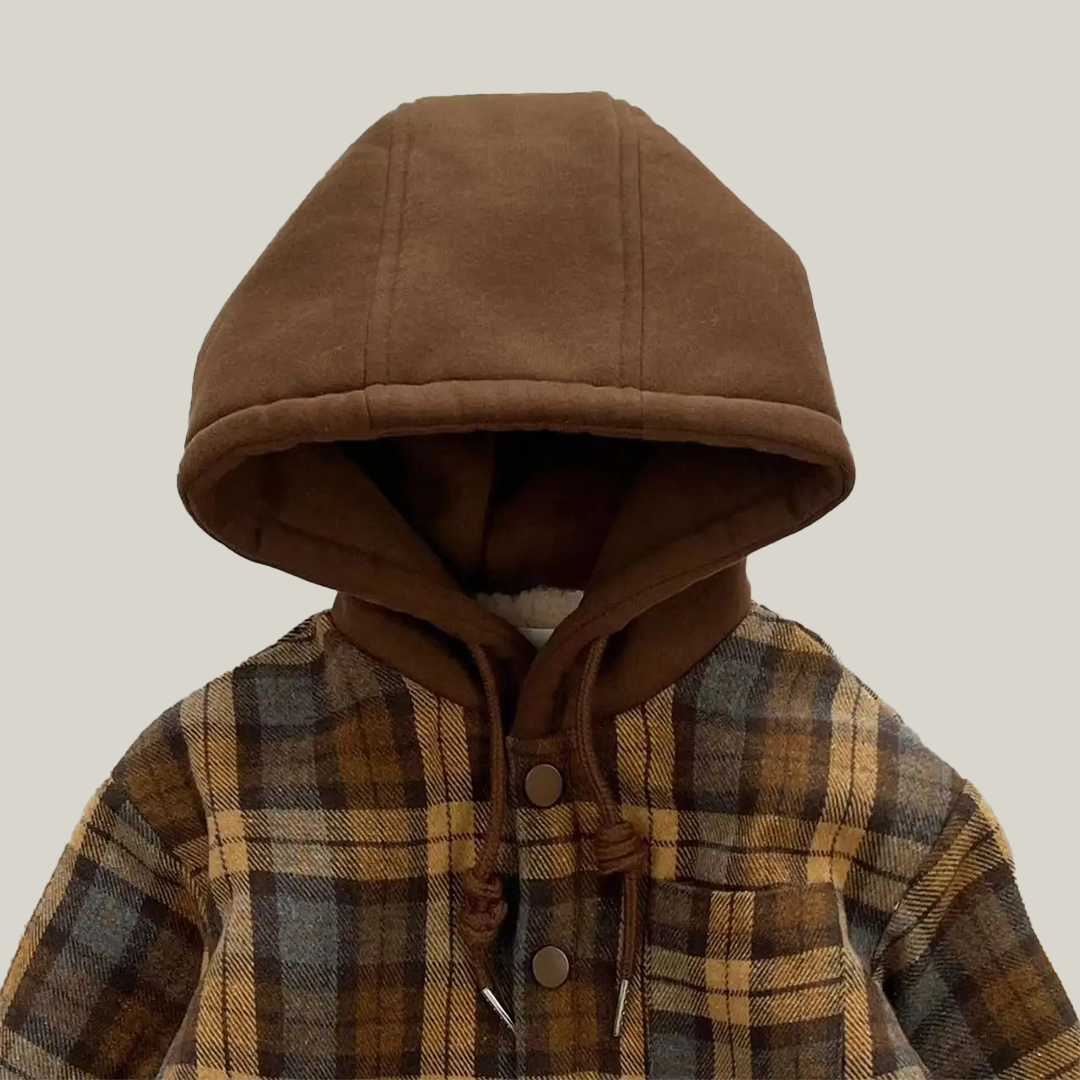 Plaid Fleece Lined Button Up Jacket