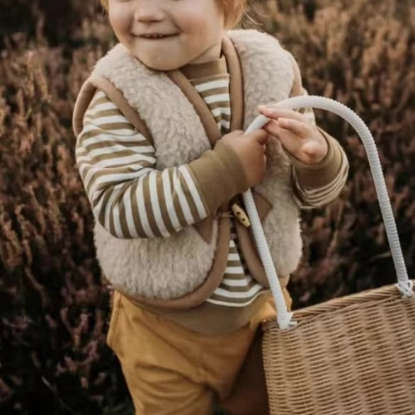 Cozy Wool Knit Vest in Sand